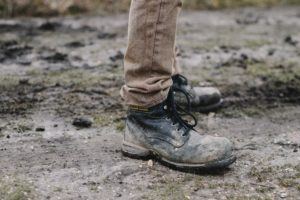 contractor - muddy work boots