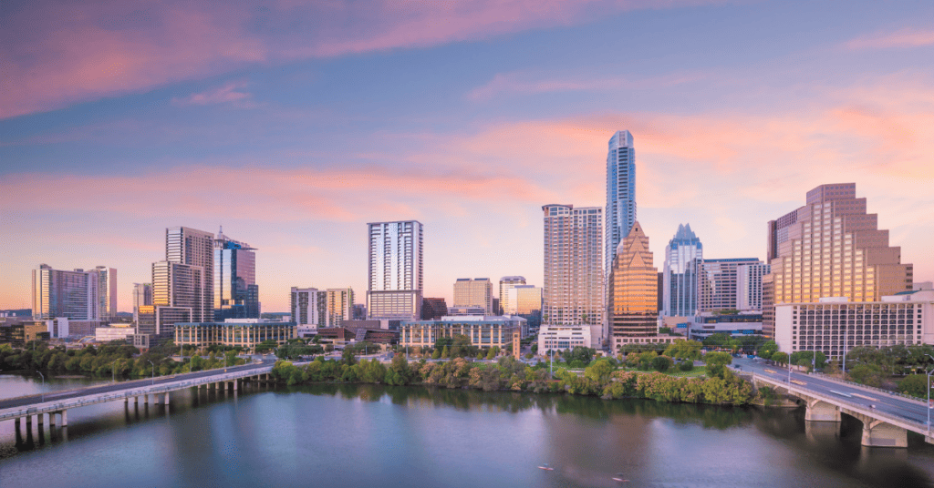 Downtown Austin Skyline - keep austin weird